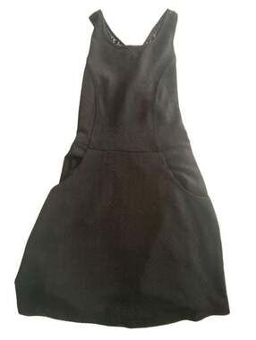 Ocean Drive Black Textured Sleeveless Mini Dress with Pockets